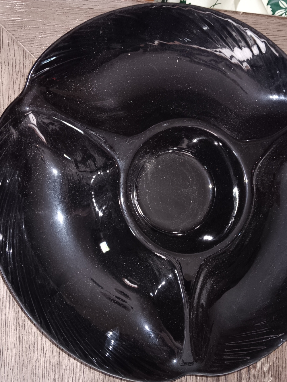 Black Ceramic Decorative Serving Bowl by Home Collection